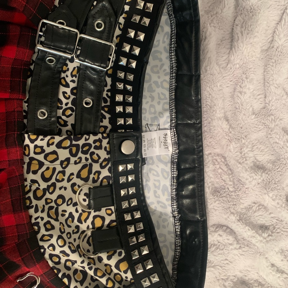Gothic Sexy skirt red with chains